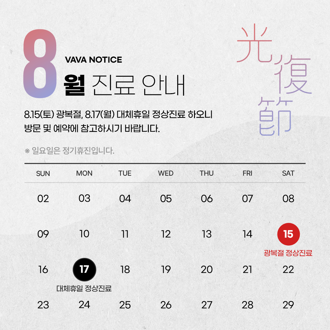 8월 진료안내
